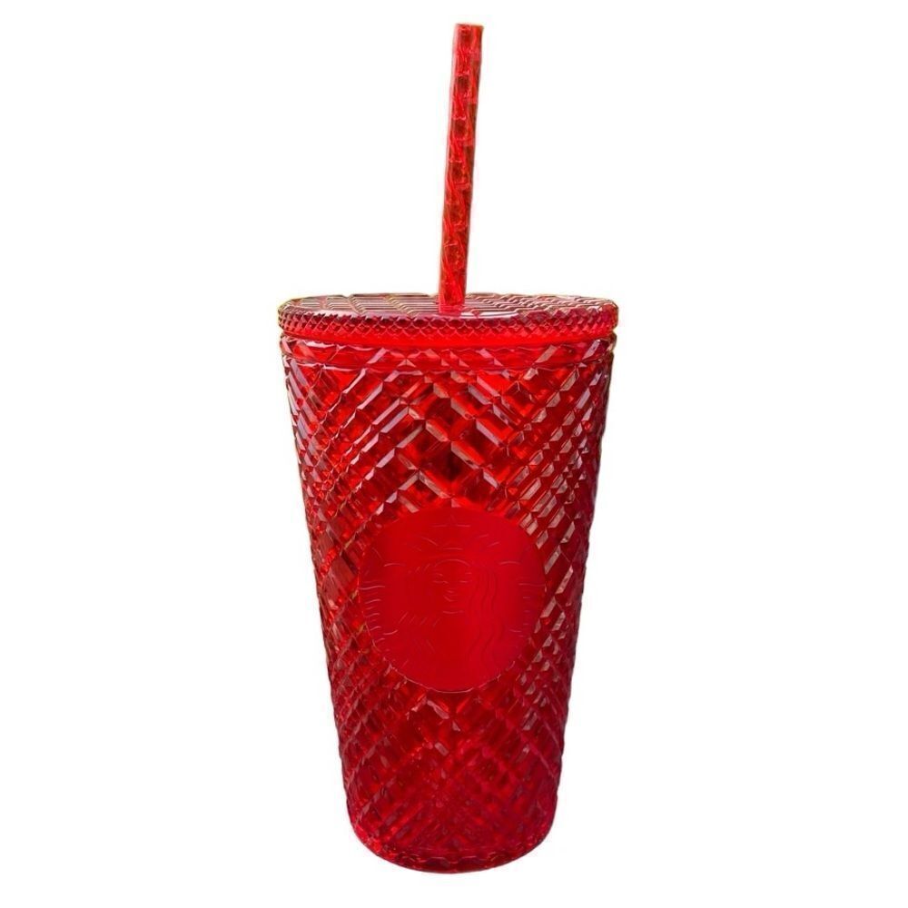 Starbucks Acrylic 2021 Winter Holiday Red Jeweled Tumbler Cup 16oz Christmas NWT